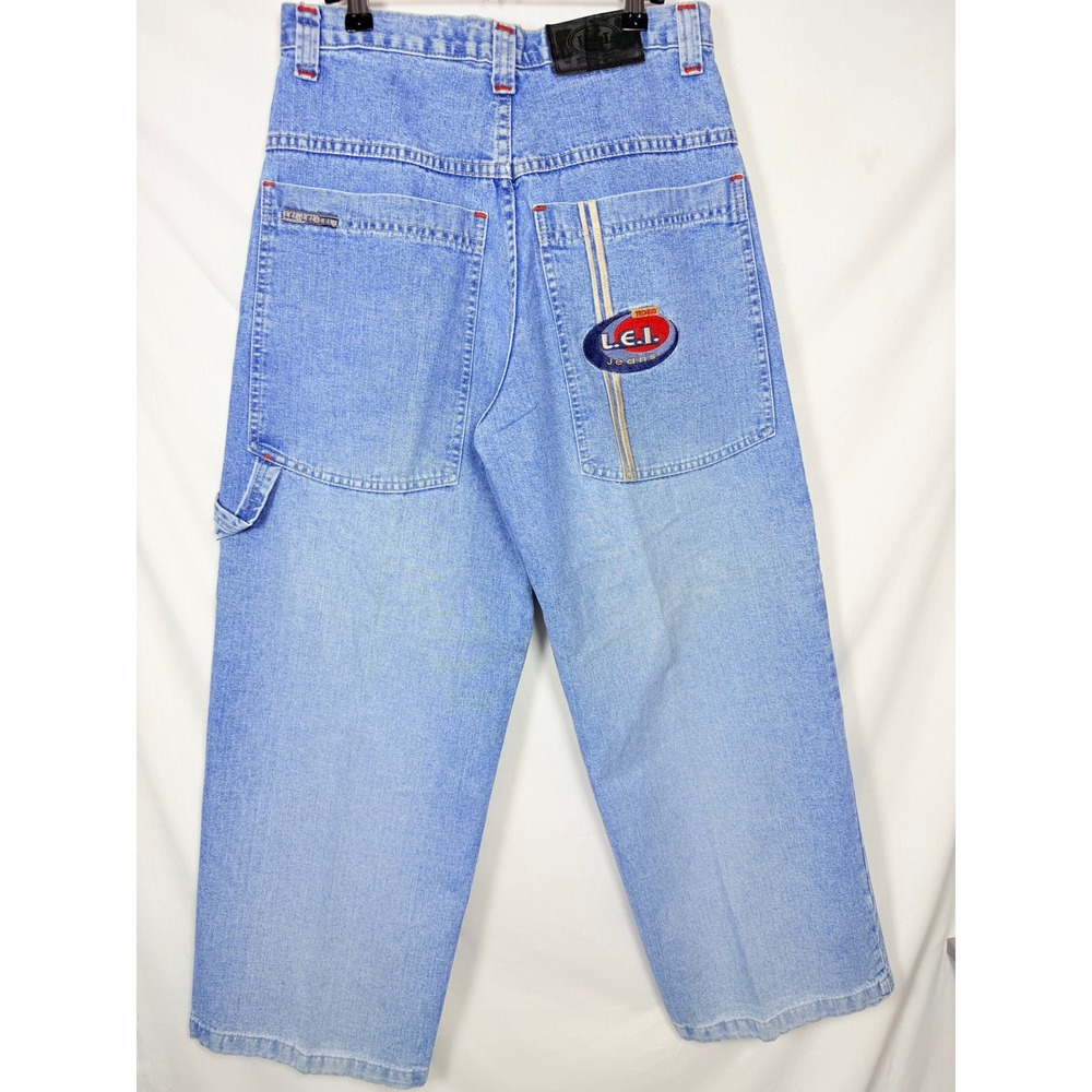 Techno Zone L.E.I. Jeans Womens 29 Blue Denim Wide Leg Skater Grunge 90s Vintage